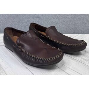 Frye Lewis Venetian Men's 9.5D Tan Brown Leather Loafers Driving Slip On‎ Casual